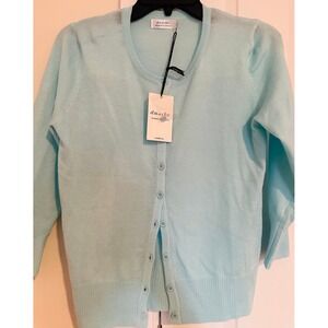Cardigan new with‎ tags blue Danibe size small
